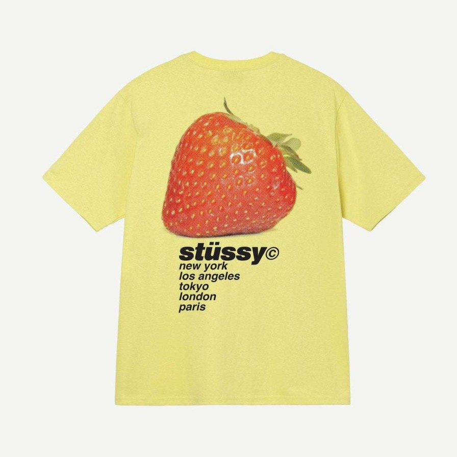 Tees * | Stussy Strawberry Tee Yellow