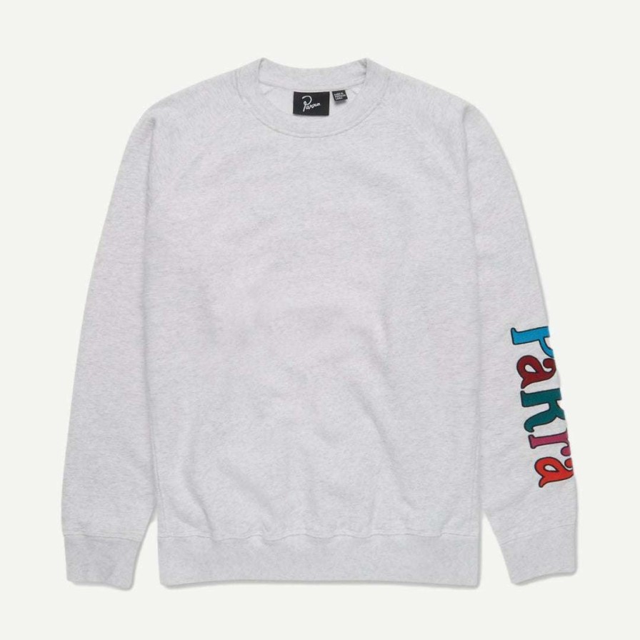 Mens * | By Parra Mens Serif Logo Crew Neck Sweatshirt Ash Grey